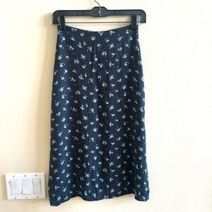 Brandy Melville Blue Floral Midi Skirt size 2
